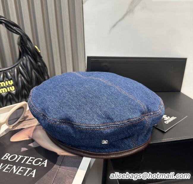 Best Price Chanel Denim Beret Hat CH071818 Blue 2025