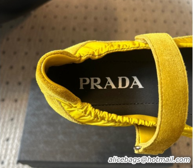 Leisure Prada Fabric and Suede ballerinas flat Yellow 2025 PR082508