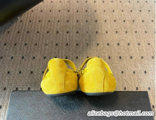 Leisure Prada Fabric and Suede ballerinas flat Yellow 2025 PR082508