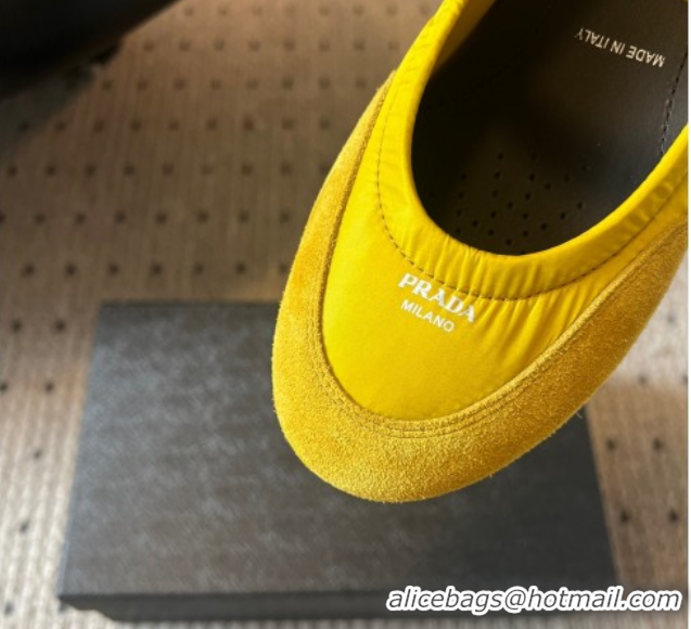 Leisure Prada Fabric and Suede ballerinas flat Yellow 2025 PR082508