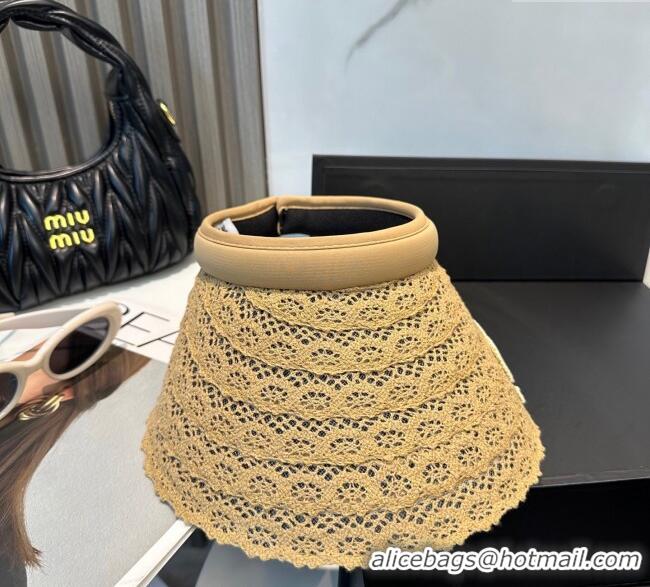 Most Popular Chanel Crochet Visor Hat 0724 Khaki 2025