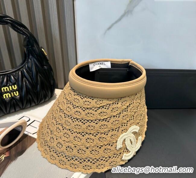 Most Popular Chanel Crochet Visor Hat 0724 Khaki 2025