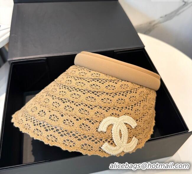 Most Popular Chanel Crochet Visor Hat 0724 Khaki 2025