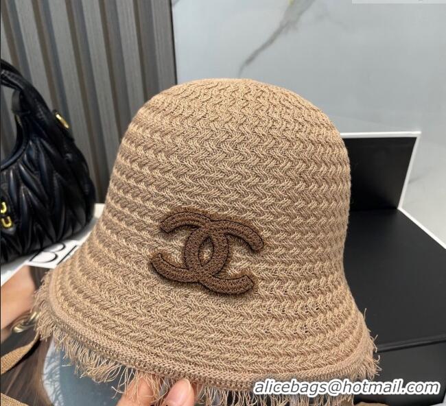 Best Price Chanel Fringe Bucket Hat 0724 Brown 2025