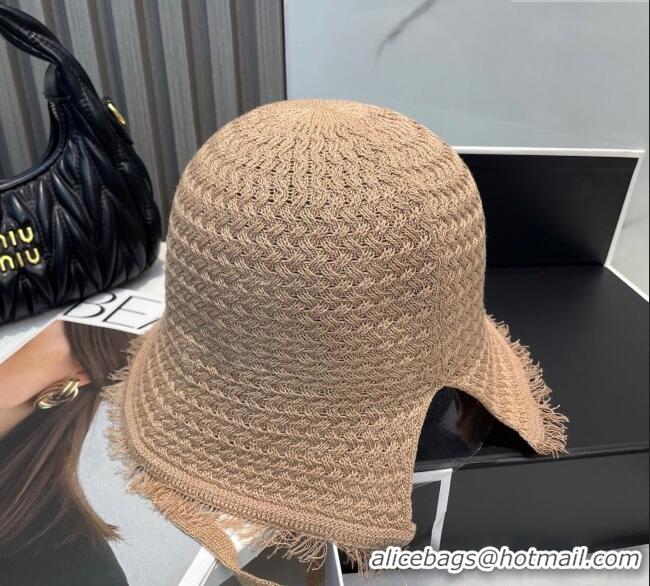 Best Price Chanel Fringe Bucket Hat 0724 Brown 2025