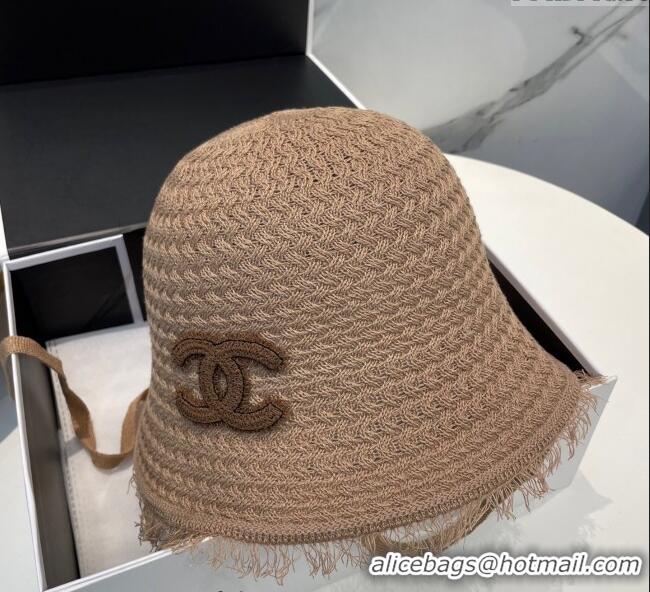 Best Price Chanel Fringe Bucket Hat 0724 Brown 2025