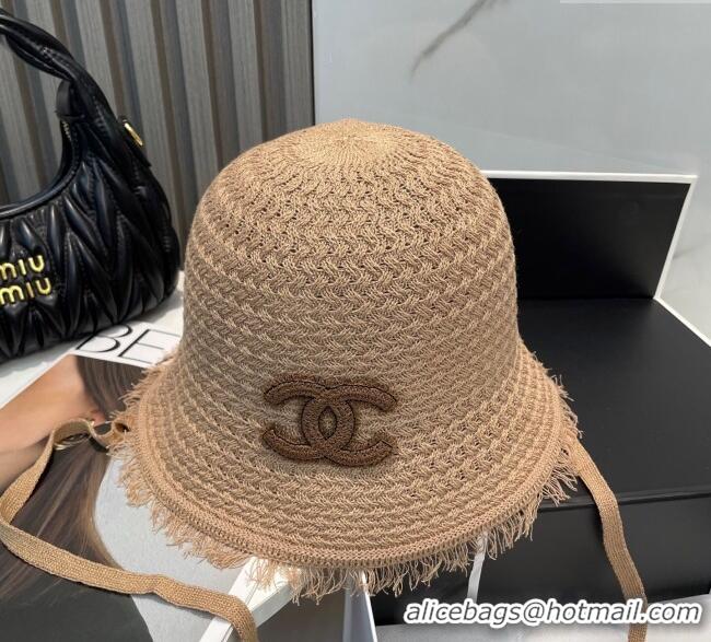 Best Price Chanel Fringe Bucket Hat 0724 Brown 2025