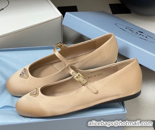 Charming Prada Satin ballerinas flat Nude 2025 1F793N