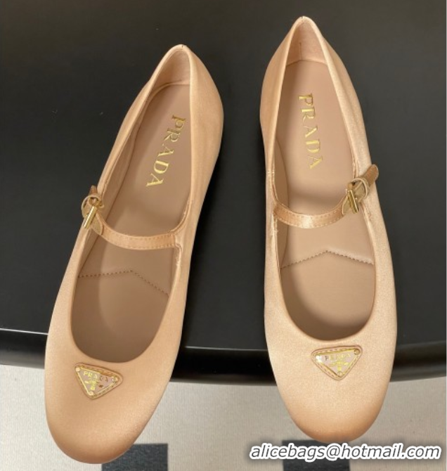 Charming Prada Satin ballerinas flat Nude 2025 1F793N