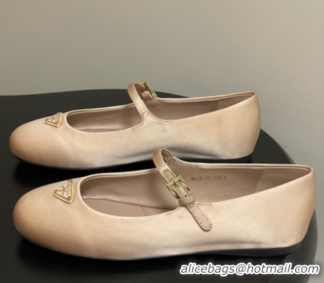 Charming Prada Satin ballerinas flat Nude 2025 1F793N