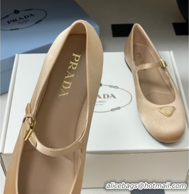 Charming Prada Satin ballerinas flat Nude 2025 1F793N