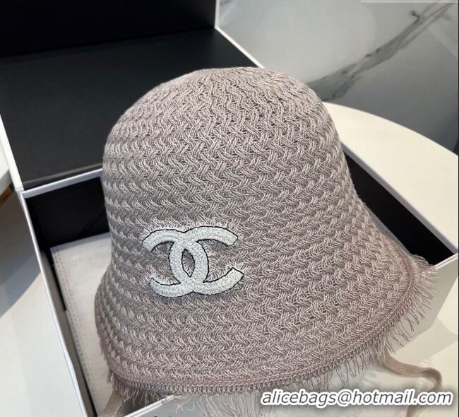 Cheapest Chanel Fringe Bucket Hat 0724 Grey 2025