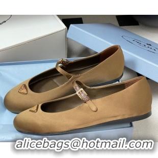 Durable Prada Satin ballerinas flat Brown 2025 1F793N