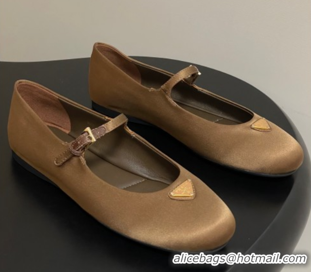 Durable Prada Satin ballerinas flat Brown 2025 1F793N