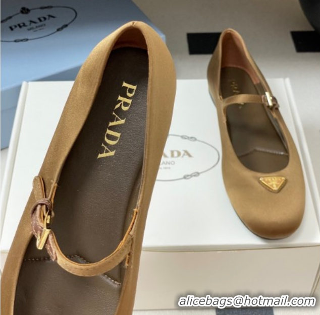 Durable Prada Satin ballerinas flat Brown 2025 1F793N
