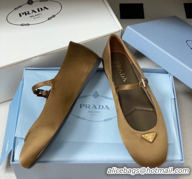 Durable Prada Satin ballerinas flat Brown 2025 1F793N