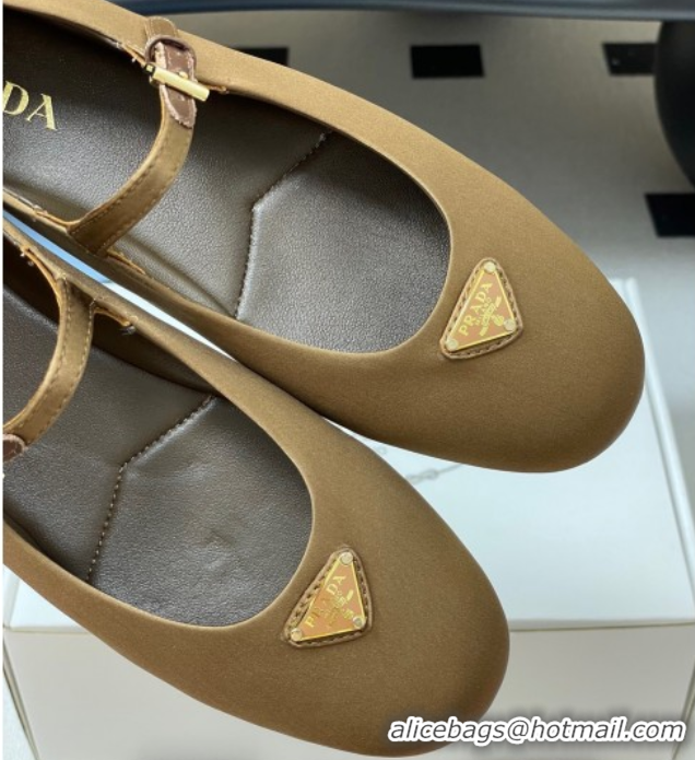 Durable Prada Satin ballerinas flat Brown 2025 1F793N