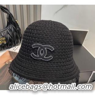 Low Cost Chanel Fringe Bucket Hat 0724 Black 2025