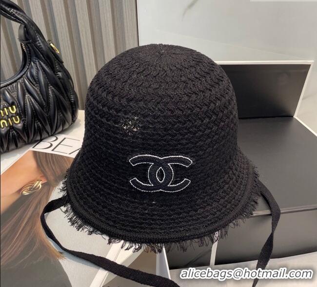 Low Cost Chanel Fringe Bucket Hat 0724 Black 2025