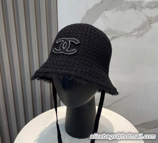 Low Cost Chanel Fringe Bucket Hat 0724 Black 2025