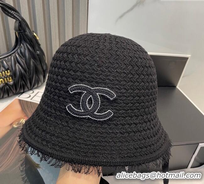 Low Cost Chanel Fringe Bucket Hat 0724 Black 2025