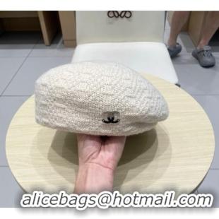 Most Popular Chanel CC Knit Beret Hat 0724 White 2025