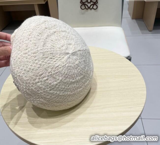 Most Popular Chanel CC Knit Beret Hat 0724 White 2025