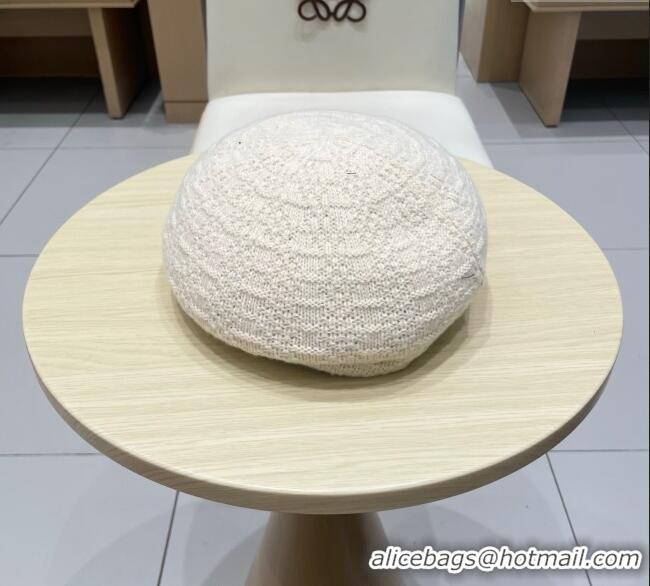 Most Popular Chanel CC Knit Beret Hat 0724 White 2025