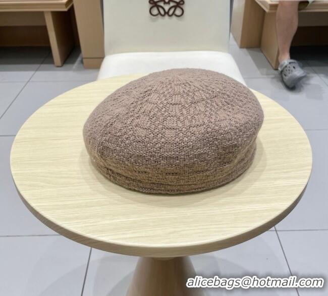 Luxury Classic Chanel CC Knit Beret Hat 0724 Grey 2025