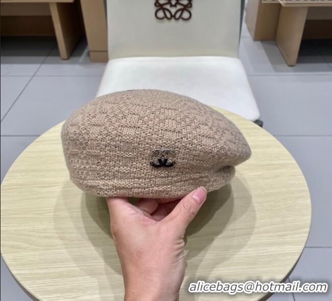 Modern Classic Chanel CC Knit Beret Hat 0724 Beige 2025
