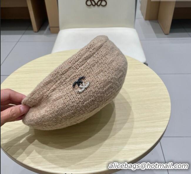 Modern Classic Chanel CC Knit Beret Hat 0724 Beige 2025