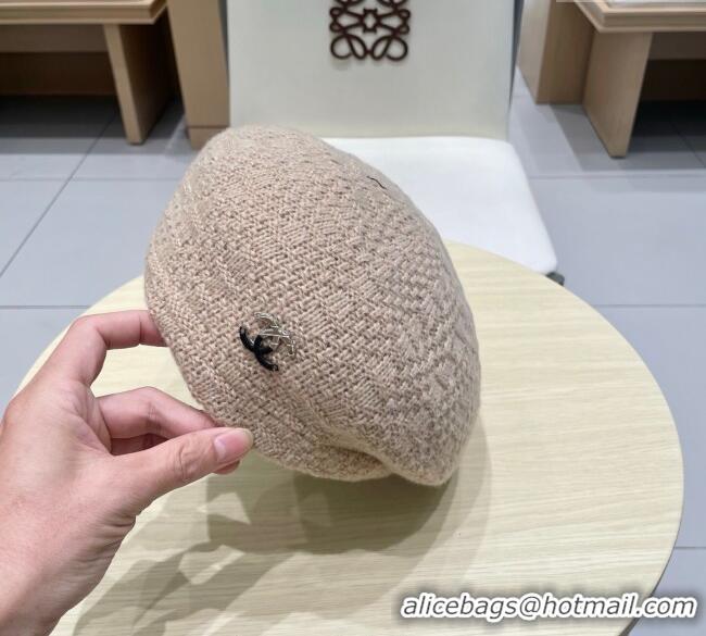 Modern Classic Chanel CC Knit Beret Hat 0724 Beige 2025