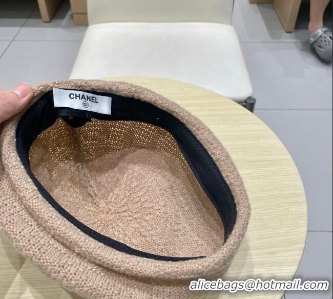 Modern Classic Chanel CC Knit Beret Hat 0724 Beige 2025