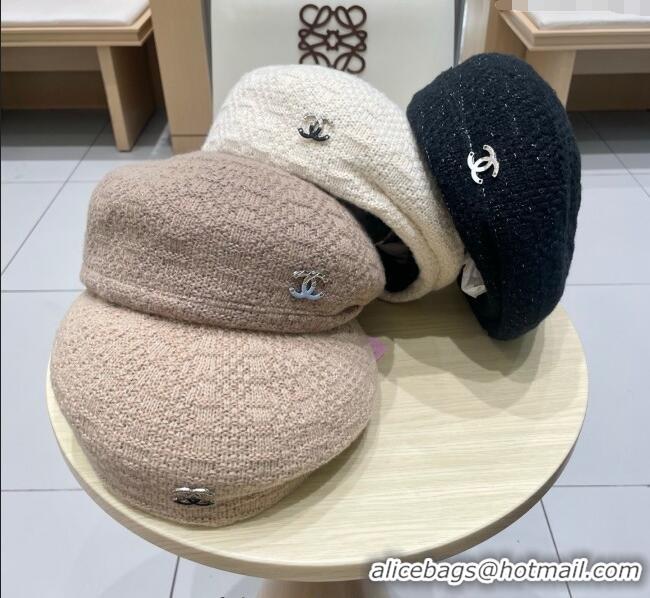 Modern Classic Chanel CC Knit Beret Hat 0724 Beige 2025