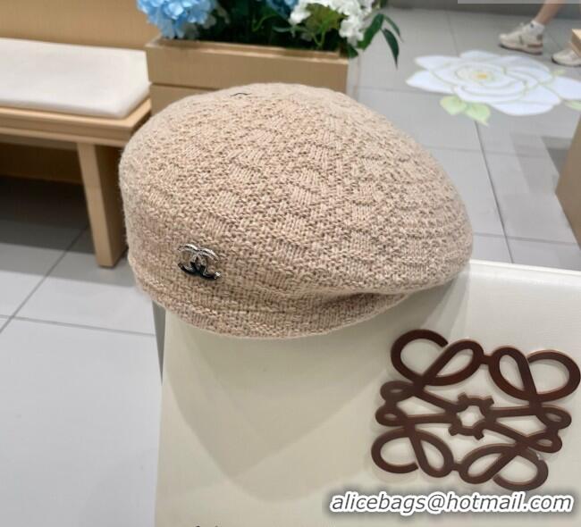 Modern Classic Chanel CC Knit Beret Hat 0724 Beige 2025