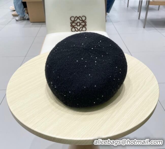 Best Product Dior CD Knit Beret Hat 0724 Black 2025