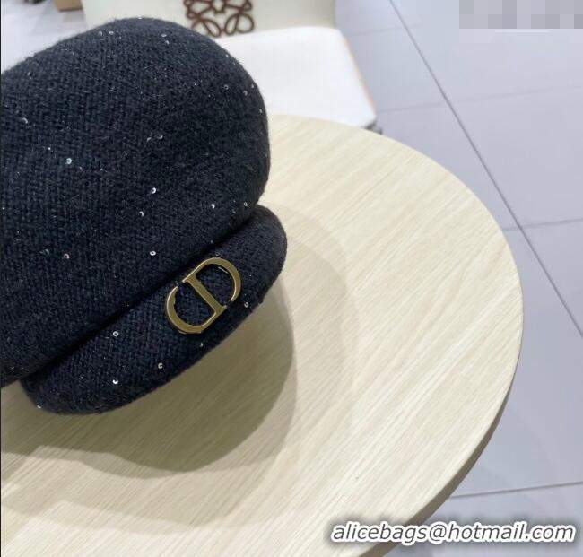 Best Product Dior CD Knit Beret Hat 0724 Black 2025