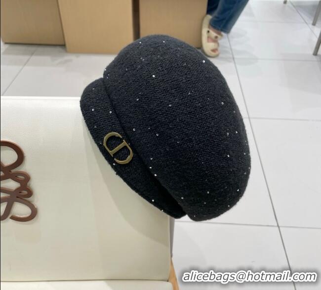 Best Product Dior CD Knit Beret Hat 0724 Black 2025