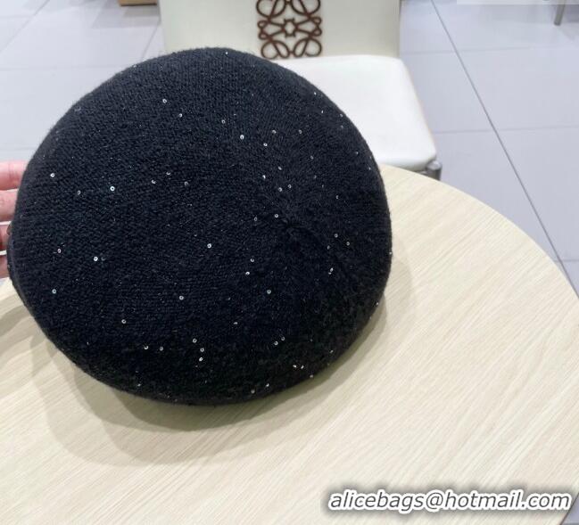 Best Product Dior CD Knit Beret Hat 0724 Black 2025