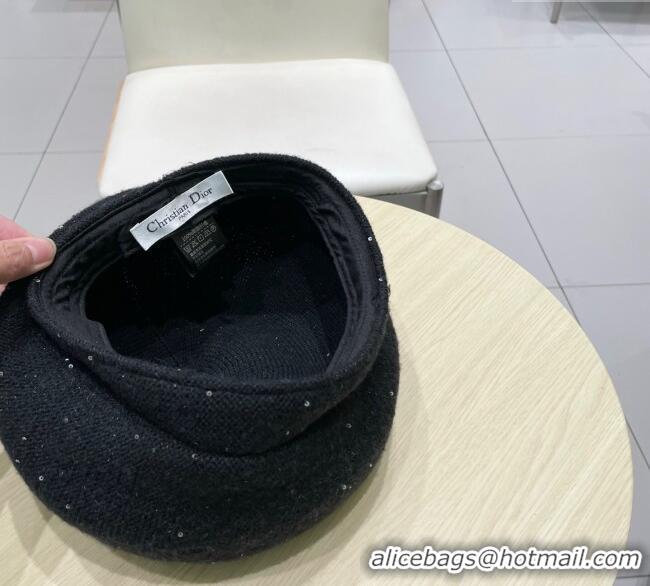 Best Product Dior CD Knit Beret Hat 0724 Black 2025