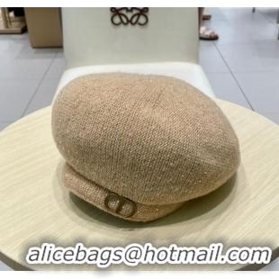Good Looking Dior CD Knit Beret Hat 0724 Beige 2025