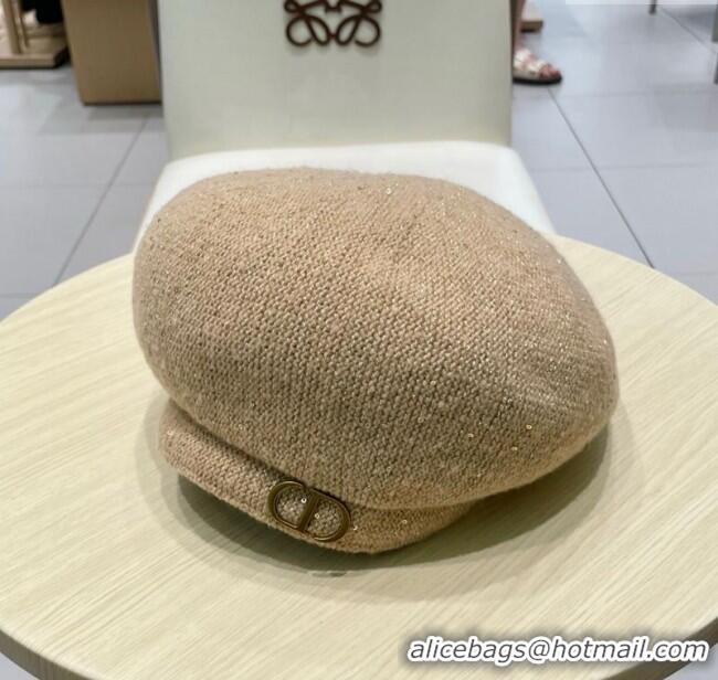 Good Looking Dior CD Knit Beret Hat 0724 Beige 2025