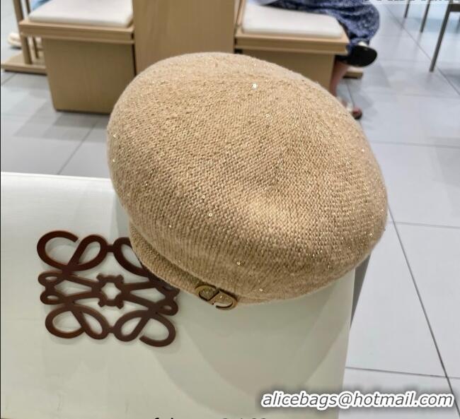 Good Looking Dior CD Knit Beret Hat 0724 Beige 2025