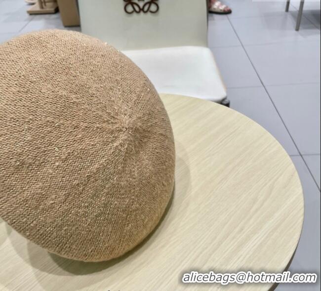 Good Looking Dior CD Knit Beret Hat 0724 Beige 2025