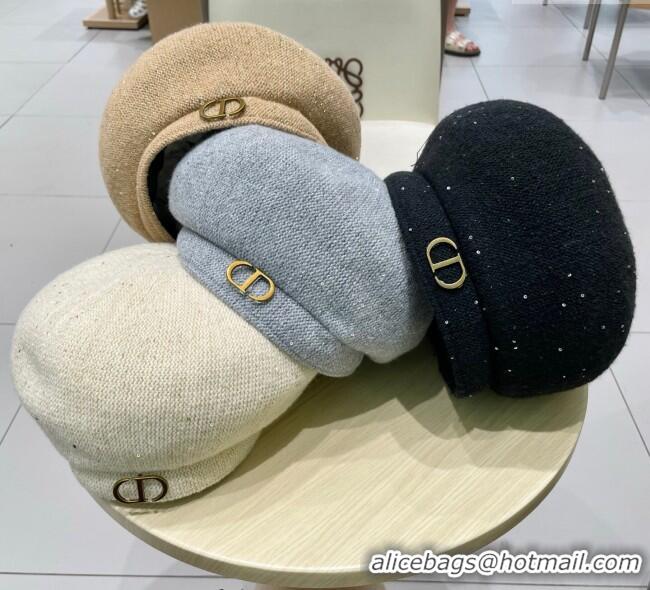 Good Looking Dior CD Knit Beret Hat 0724 Beige 2025