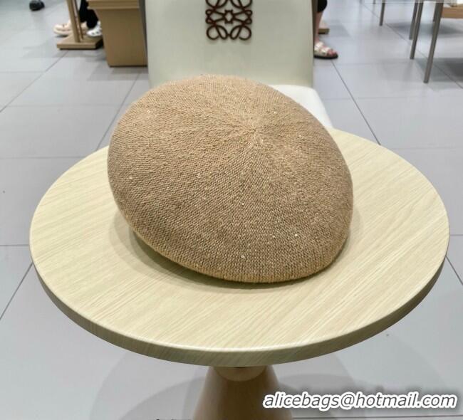 Good Looking Dior CD Knit Beret Hat 0724 Beige 2025