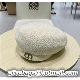 Grade Quality Dior CD Knit Beret Hat 0724 White 2025