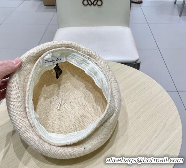 Grade Quality Dior CD Knit Beret Hat 0724 White 2025