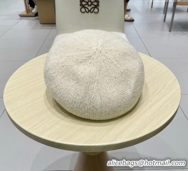 Grade Quality Dior CD Knit Beret Hat 0724 White 2025