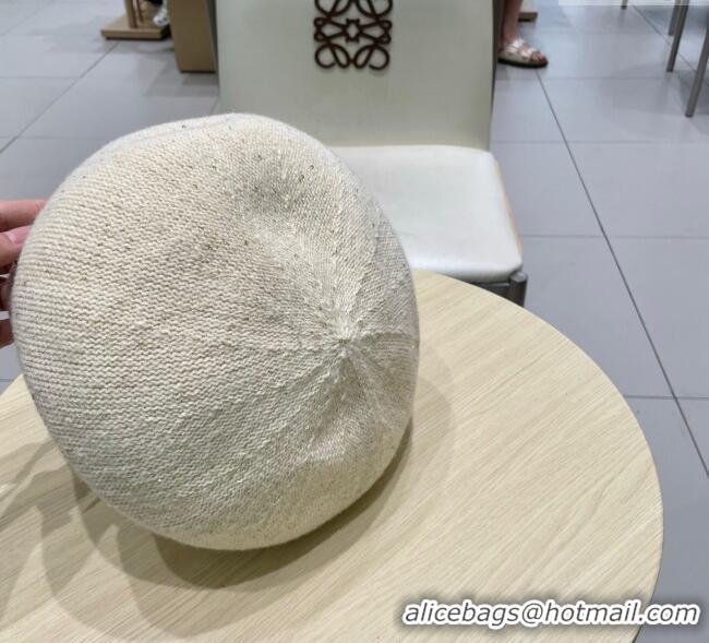 Grade Quality Dior CD Knit Beret Hat 0724 White 2025